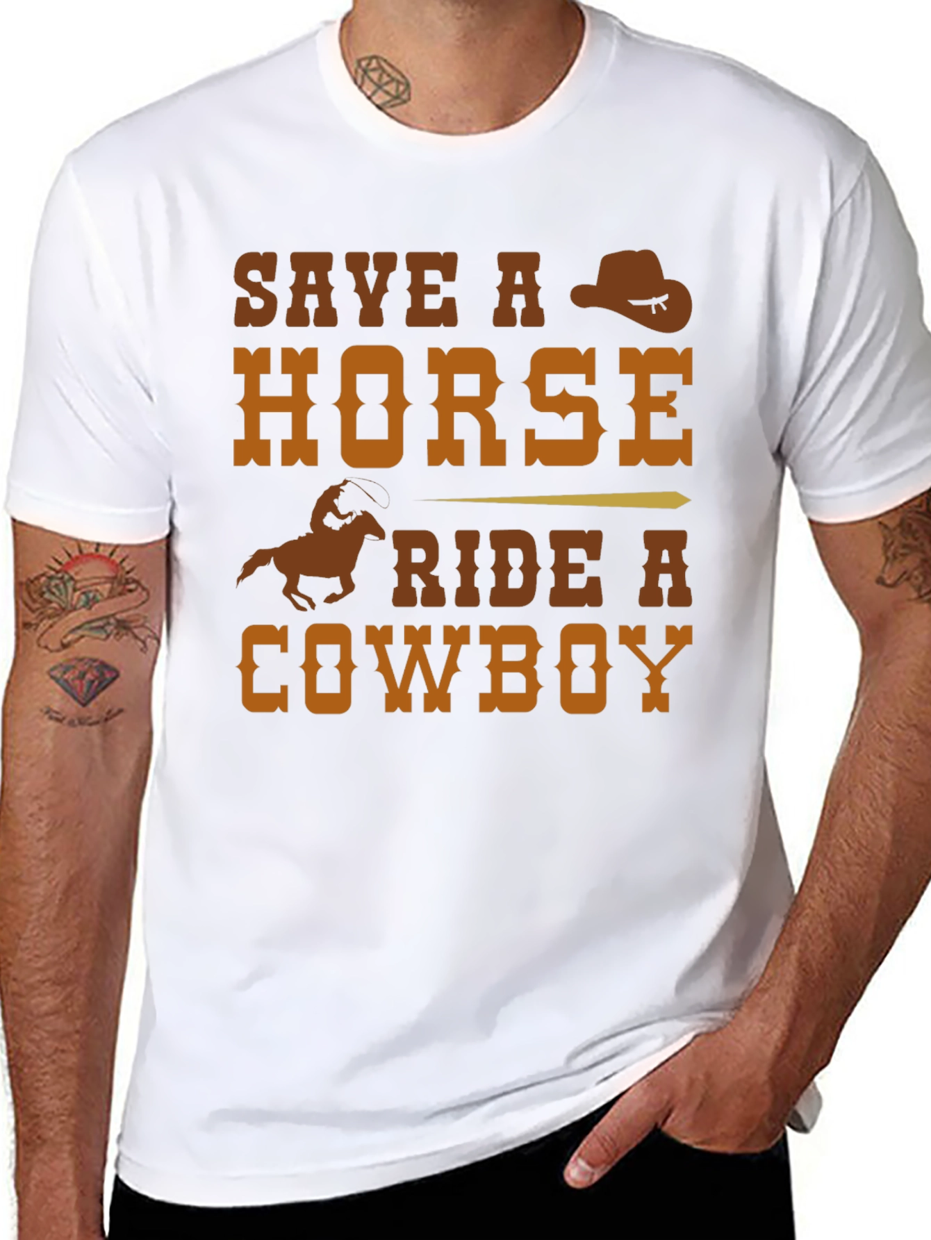 Save a Horse Ride a Cowboy Graphic T-Shirt