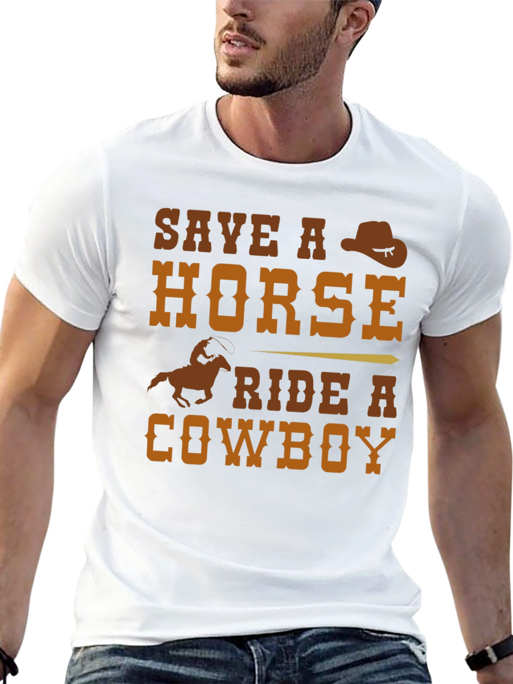 Save a Horse Ride a Cowboy Graphic T-Shirt