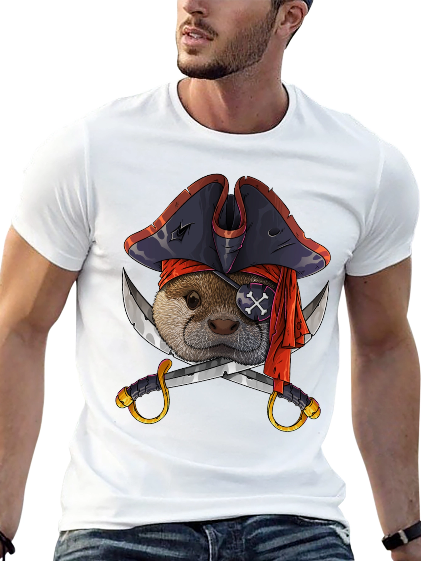 Pirate Otter T-Shirt - Funny Animal Tee