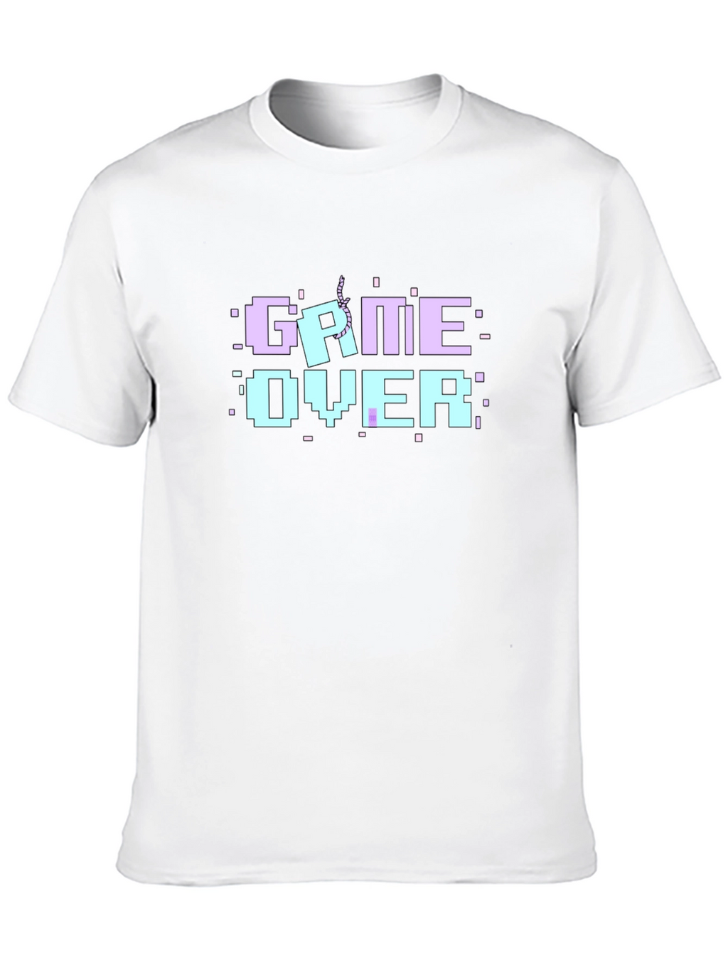Game Over Pixel Art Black T-Shirt