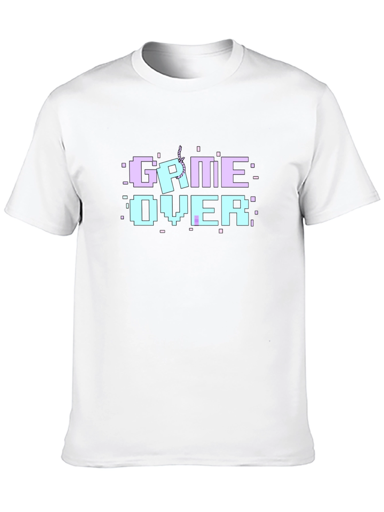 Game Over Pixel Art Black T-Shirt