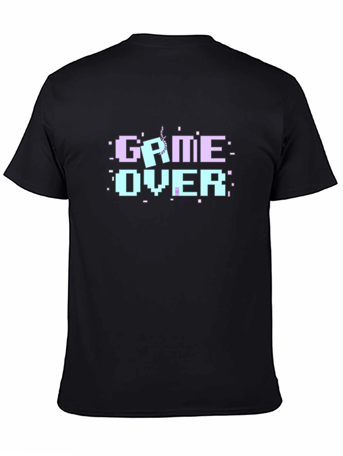 Game Over Pixel Art Black T-Shirt