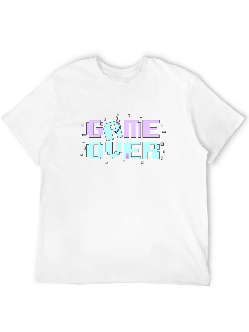 Game Over Pixel Art Black T-Shirt