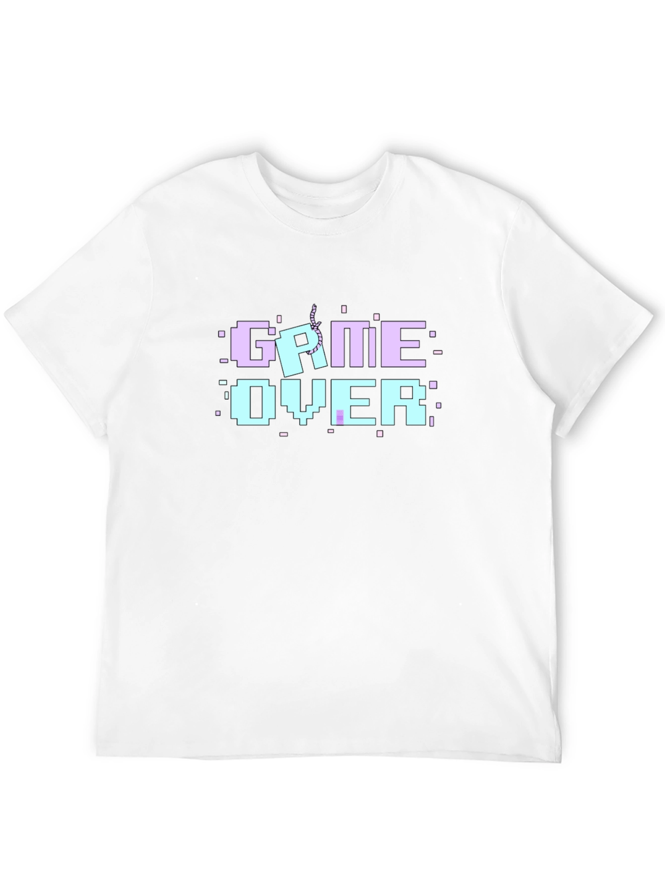 Game Over Pixel Art Black T-Shirt