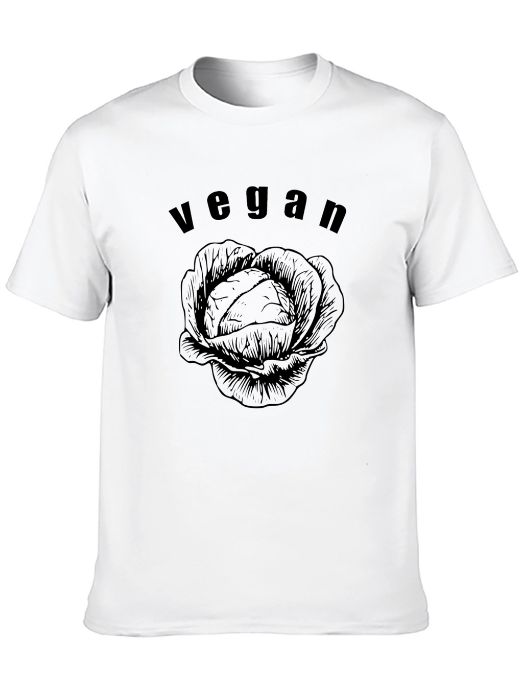 Vegan Cabbage Graphic Tee - Black