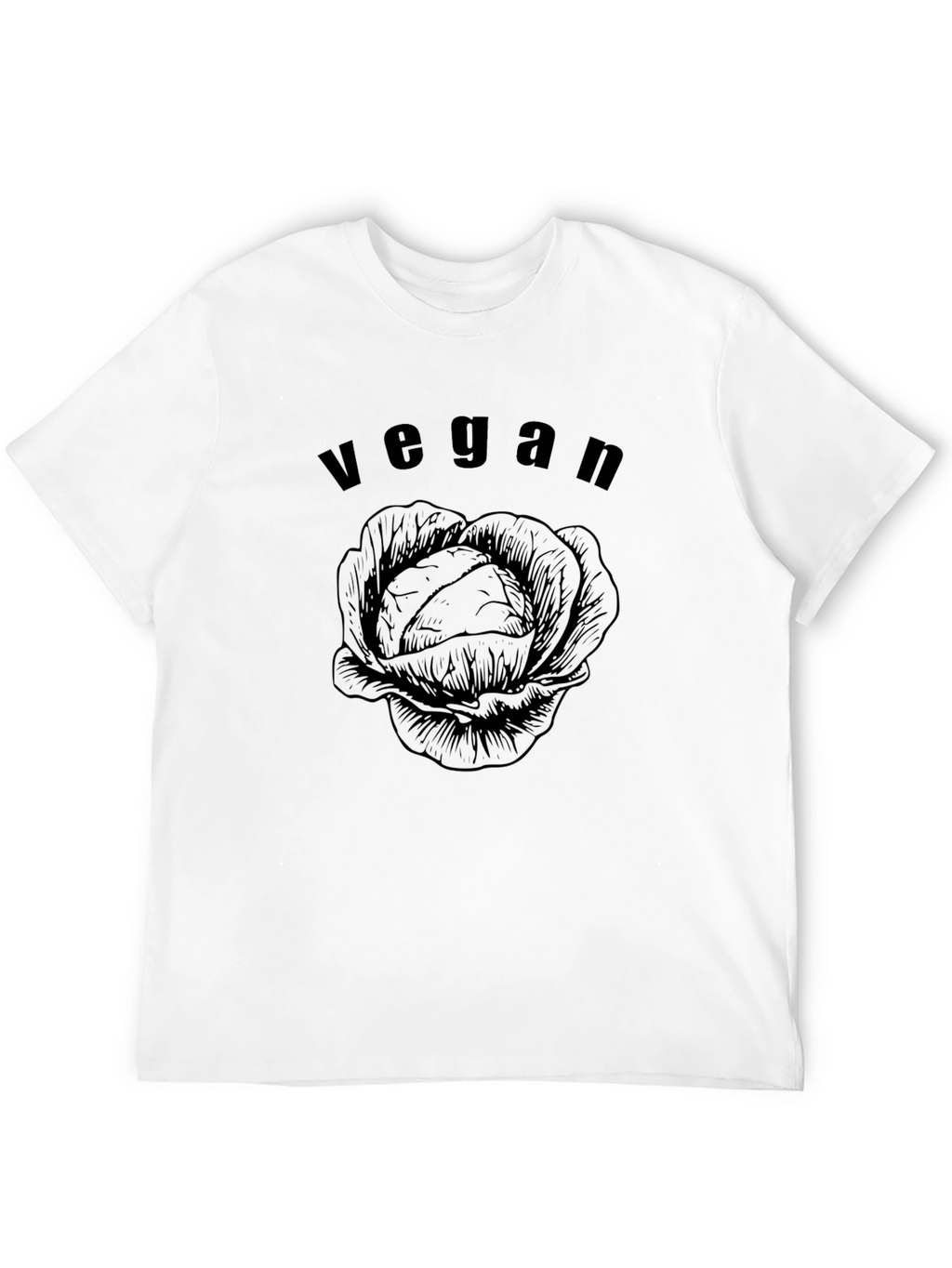 Vegan Cabbage Graphic Tee - Black