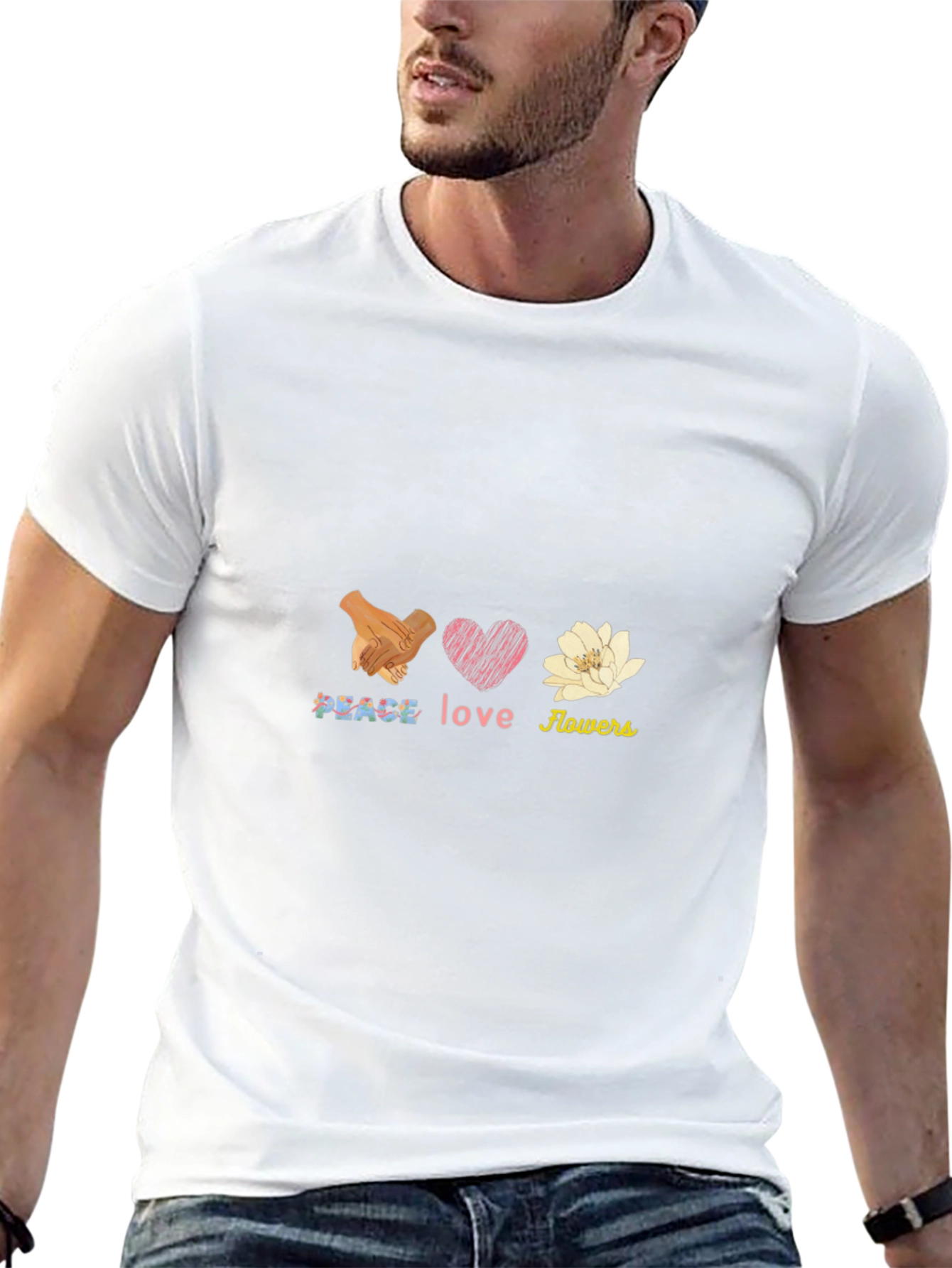 Peace Love Flowers Graphic Tee