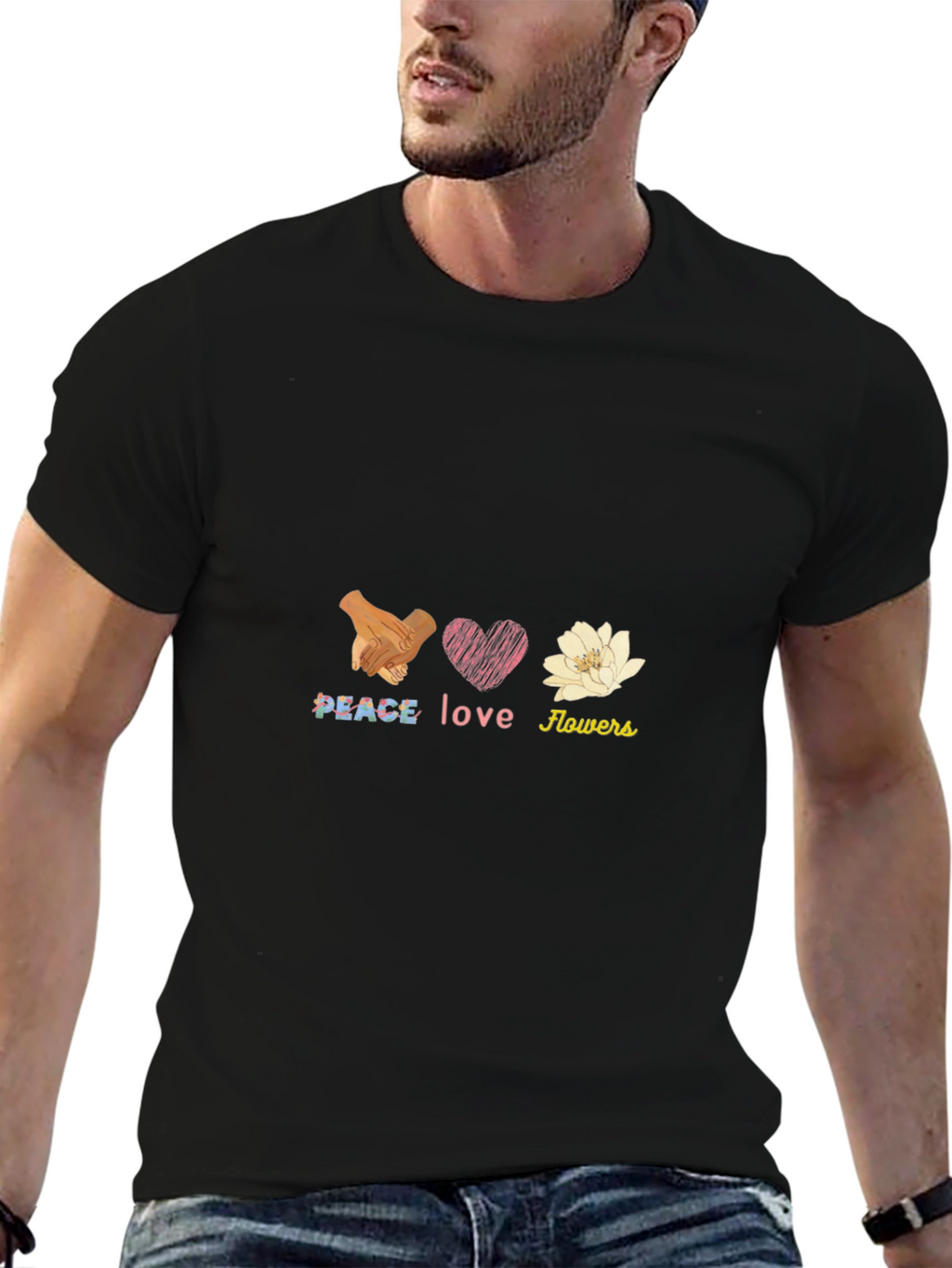 Peace Love Flowers Graphic Tee