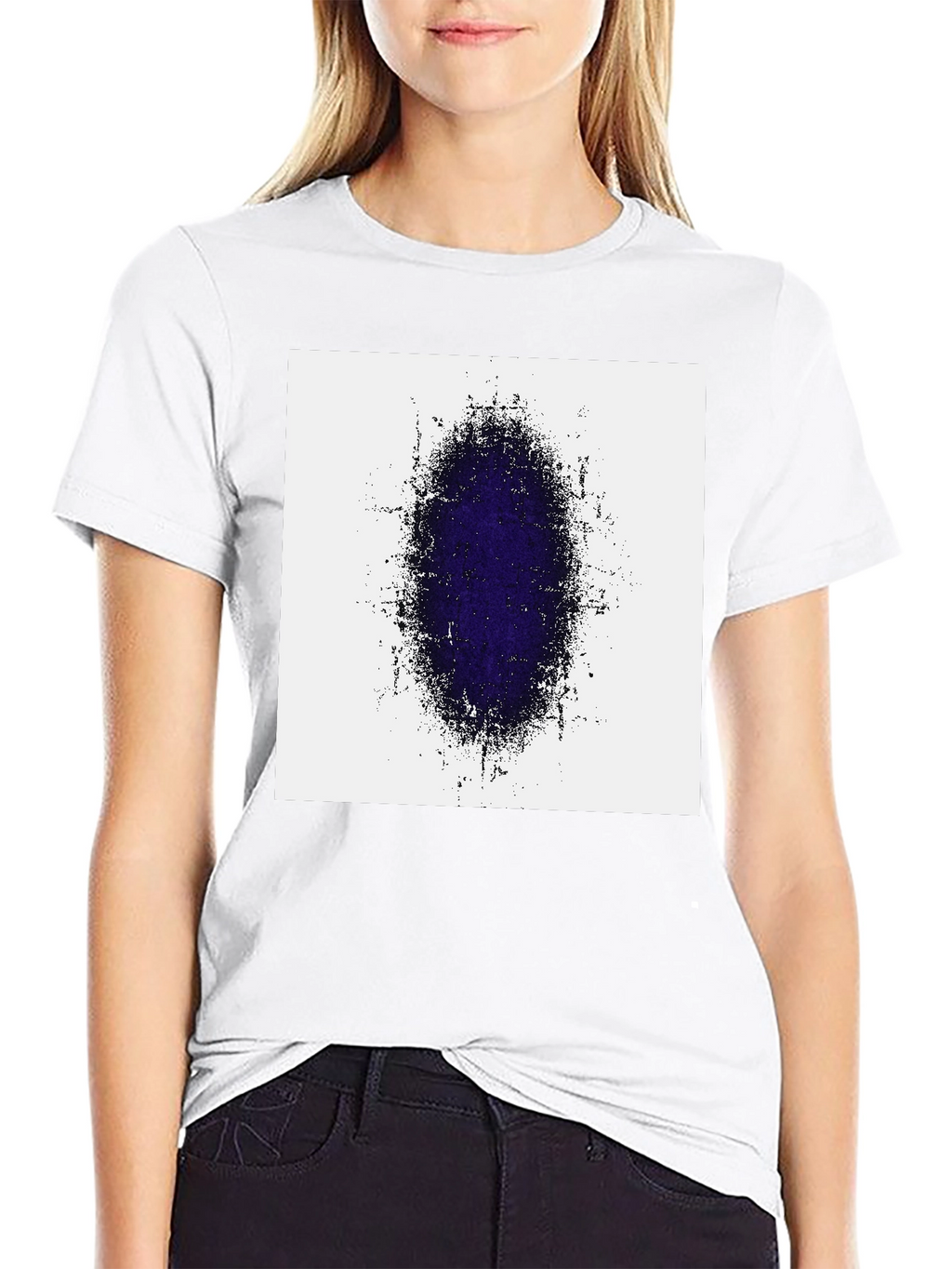 Abstract Oval Graphic Print Black T-Shirt