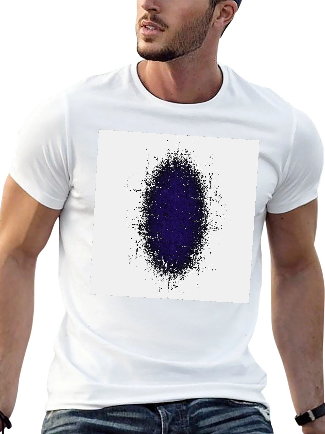 Abstract Oval Graphic Print Black T-Shirt