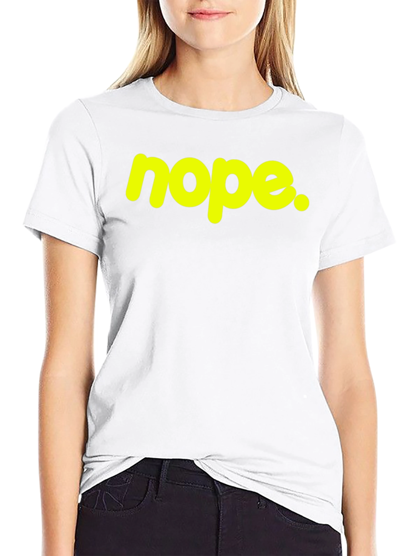 Nope Graphic Tee - Casual Black Cotton T-Shirt