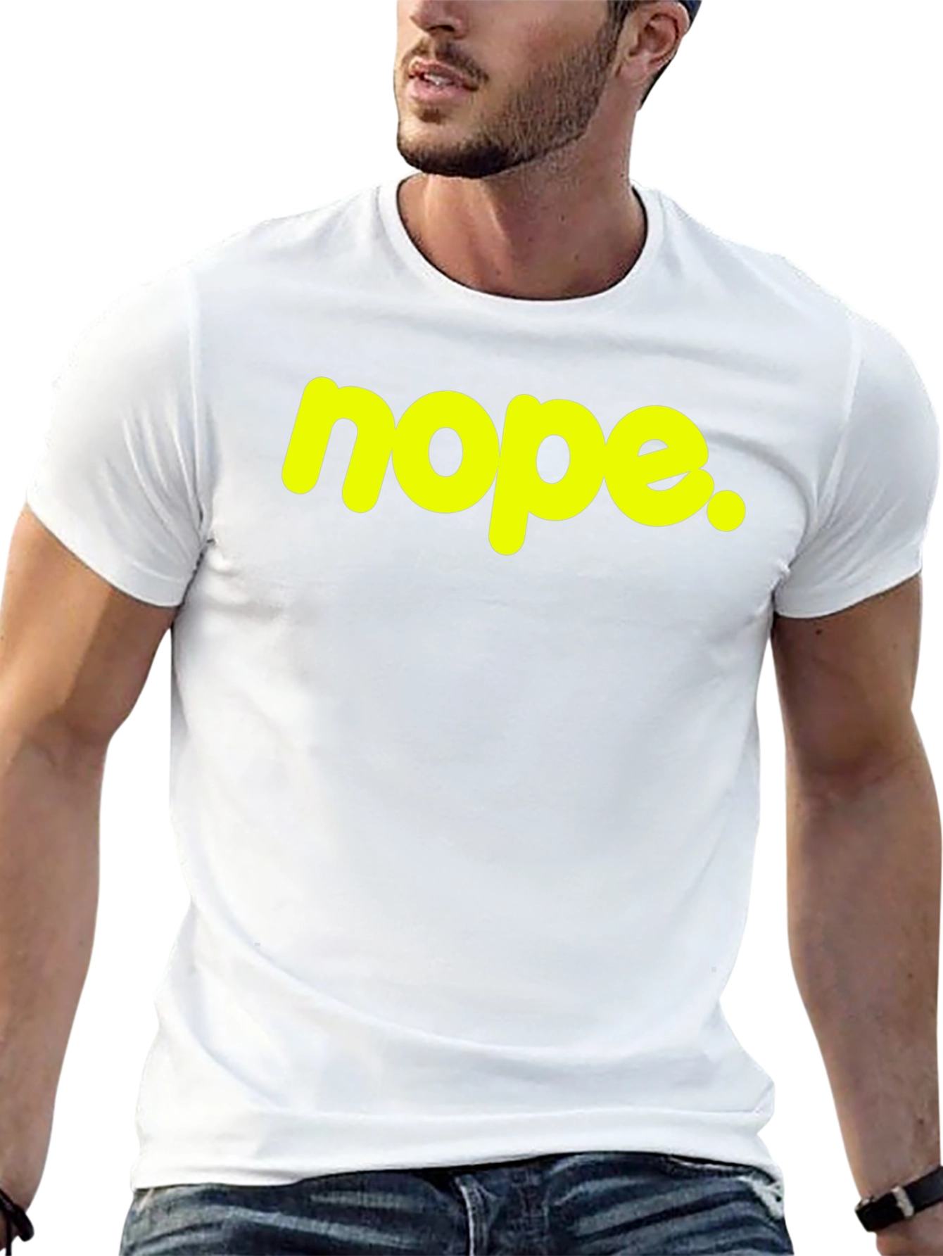 Nope Graphic Tee - Casual Black Cotton T-Shirt