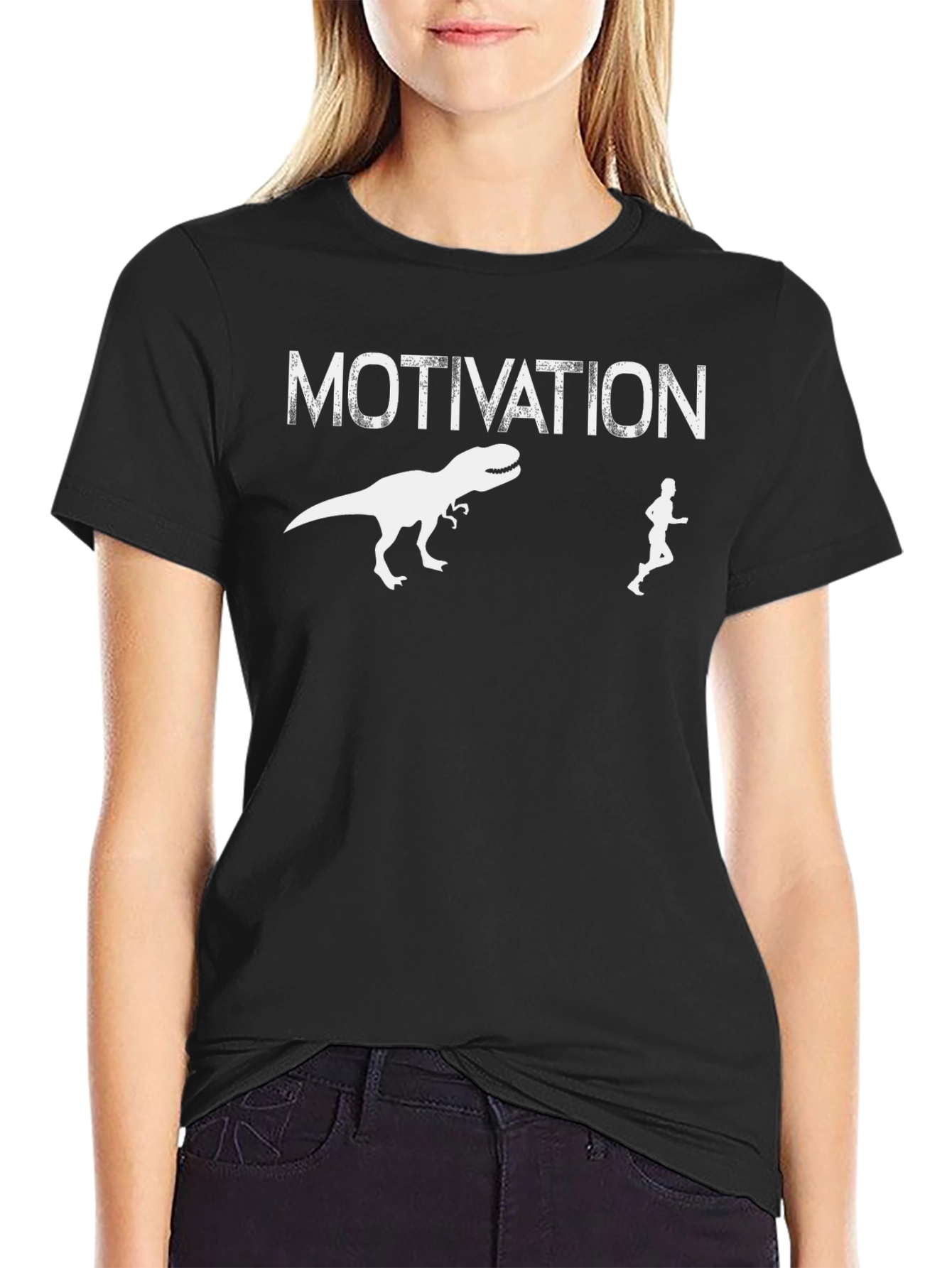 Motivation Dinosaur Chase Graphic T-Shirt