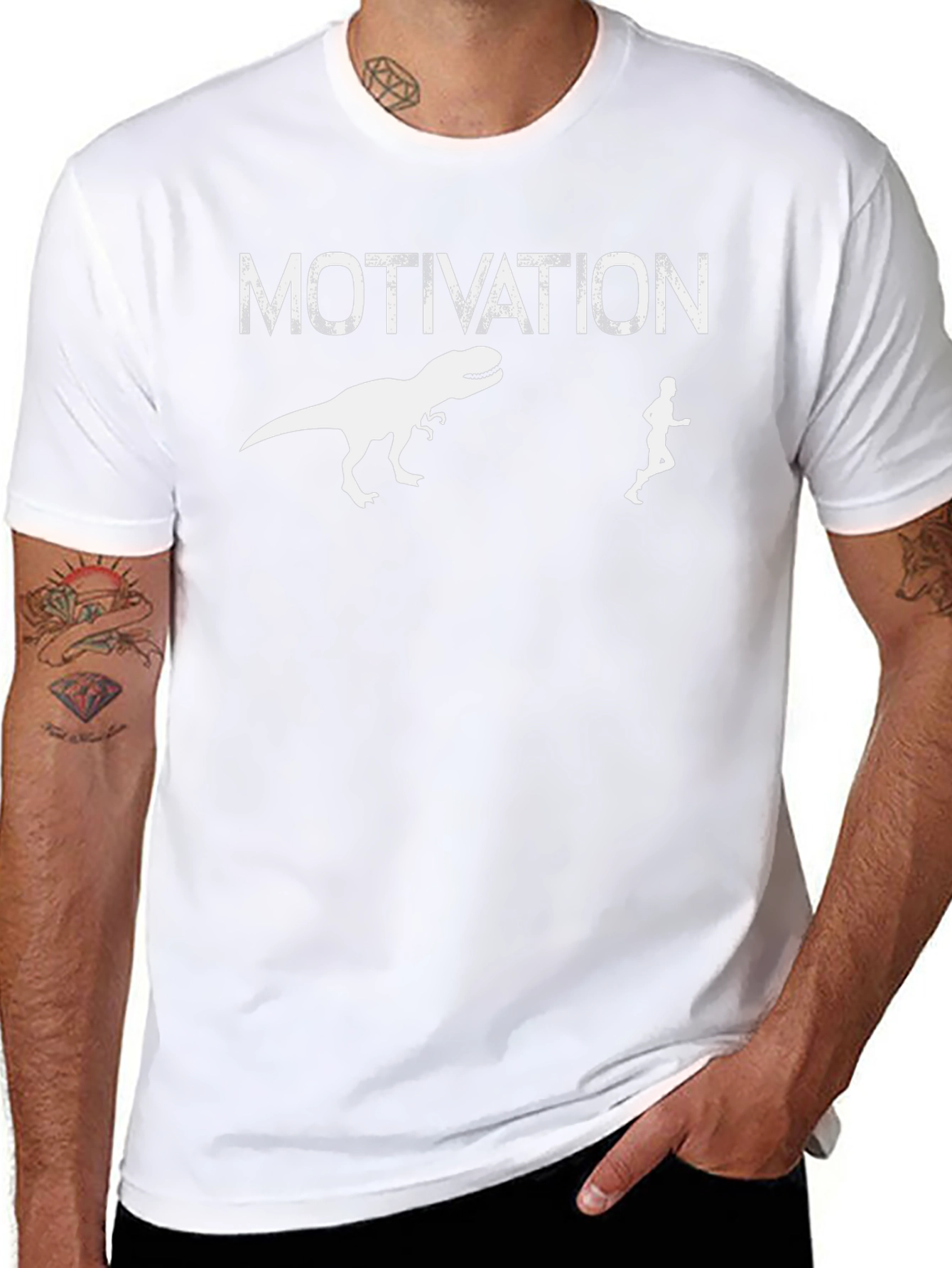 Motivation Dinosaur Chase Graphic T-Shirt
