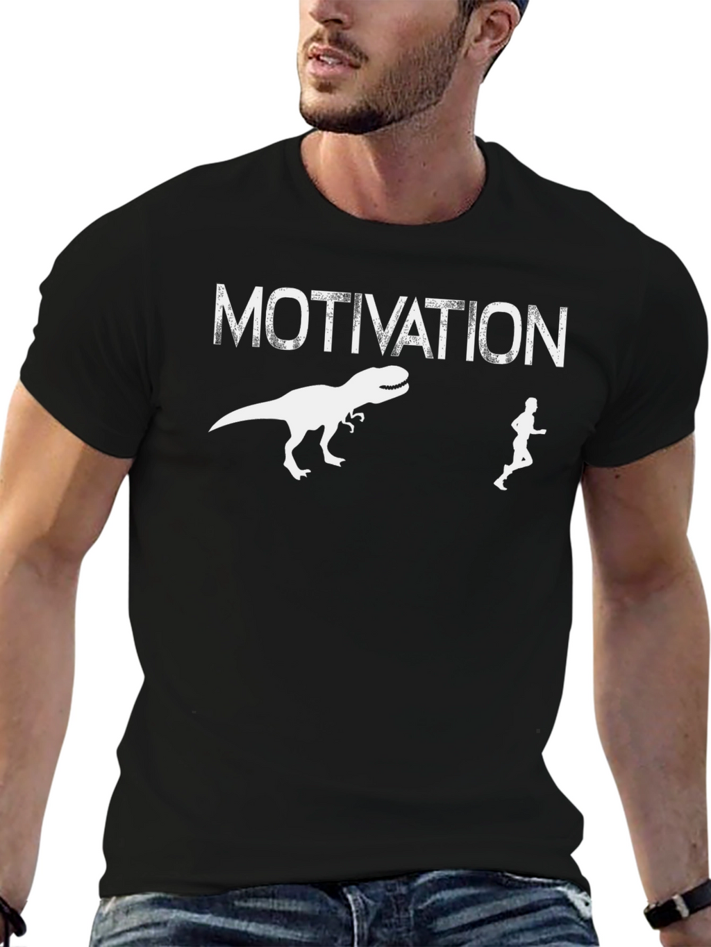 Motivation Dinosaur Chase Graphic T-Shirt