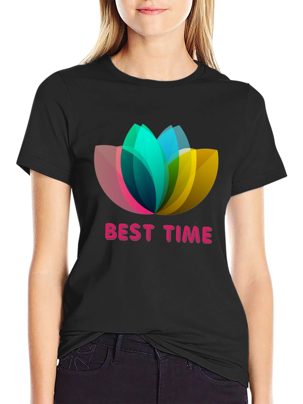 Best Time Lotus Flower Graphic T-Shirt