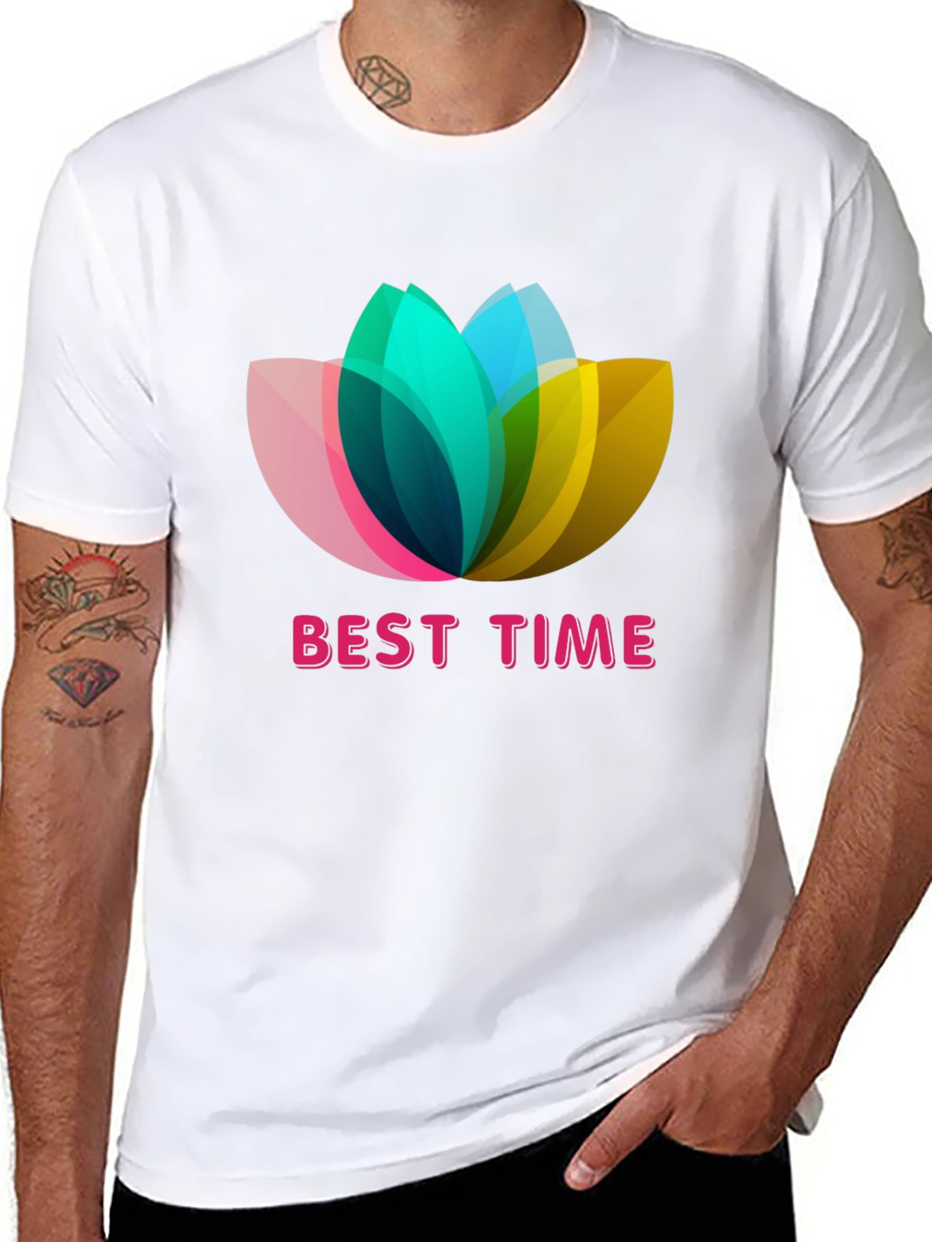 Best Time Lotus Flower Graphic T-Shirt