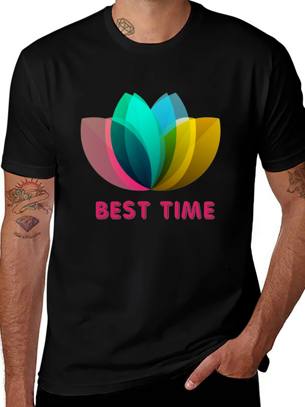 Best Time Lotus Flower Graphic T-Shirt