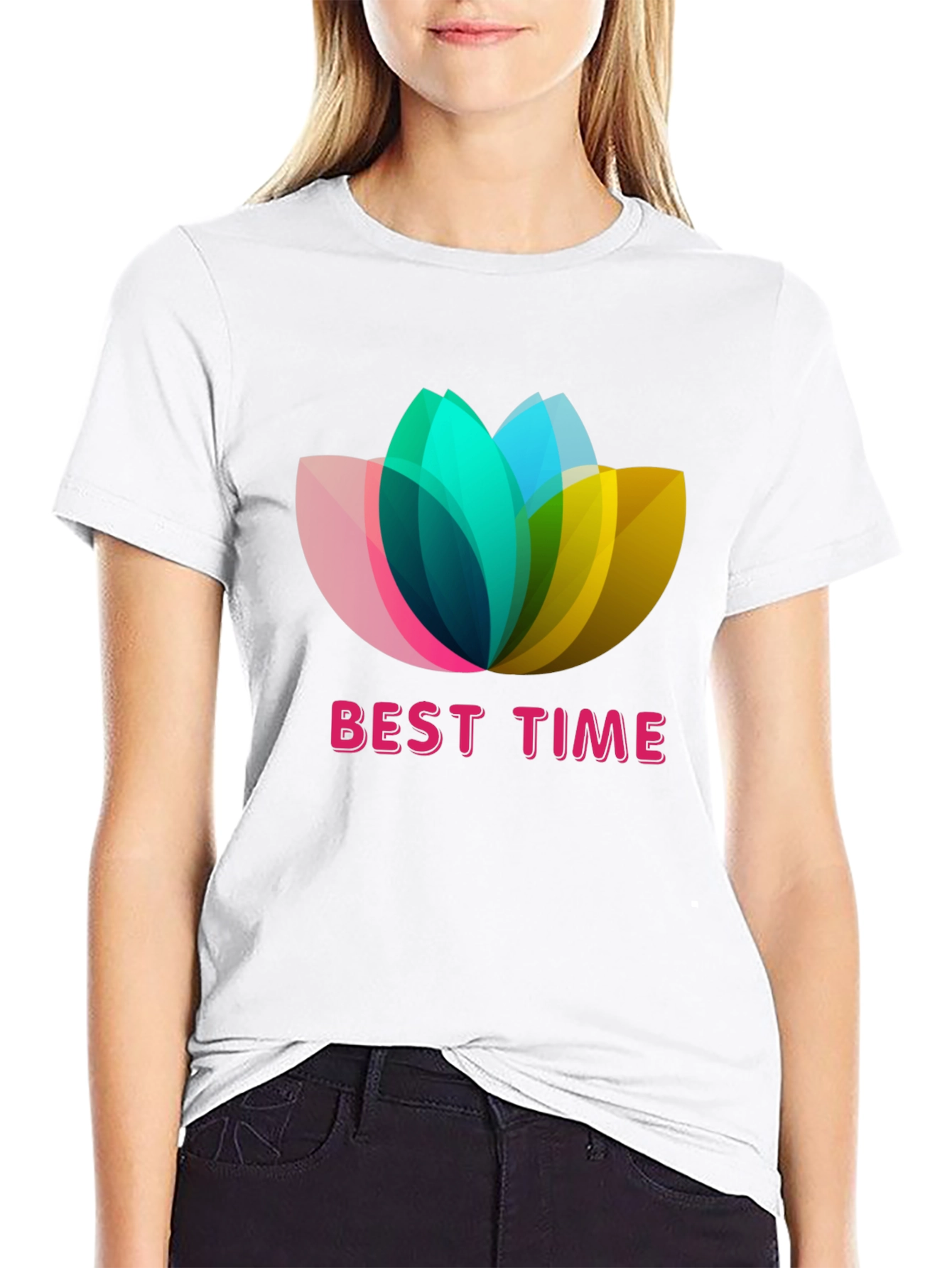 Best Time Lotus Flower Graphic T-Shirt