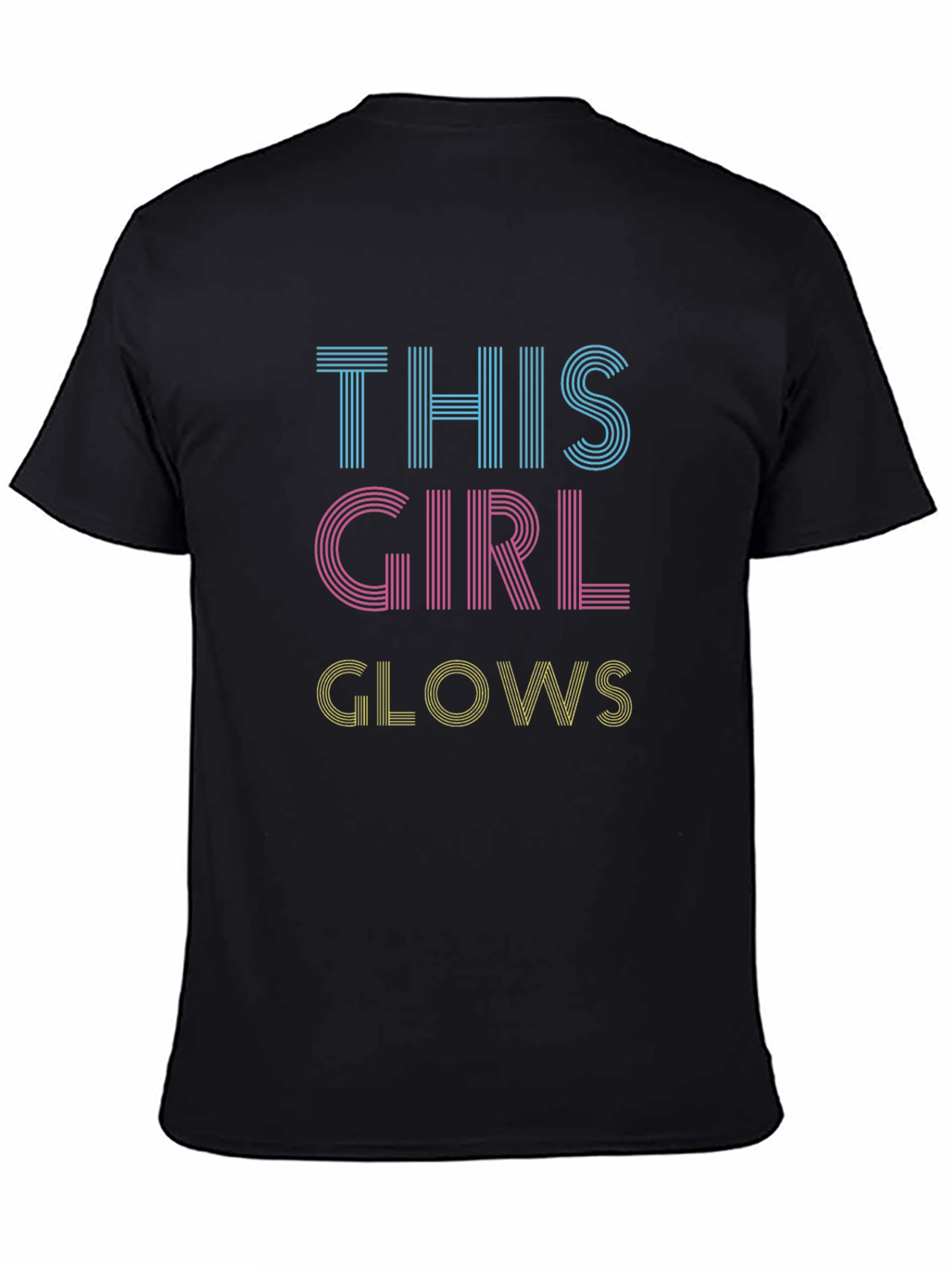 This Girl Glows Graphic Tee - Black