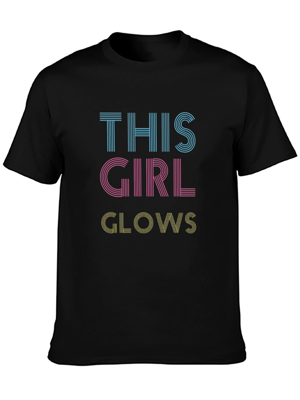This Girl Glows Graphic Tee - Black