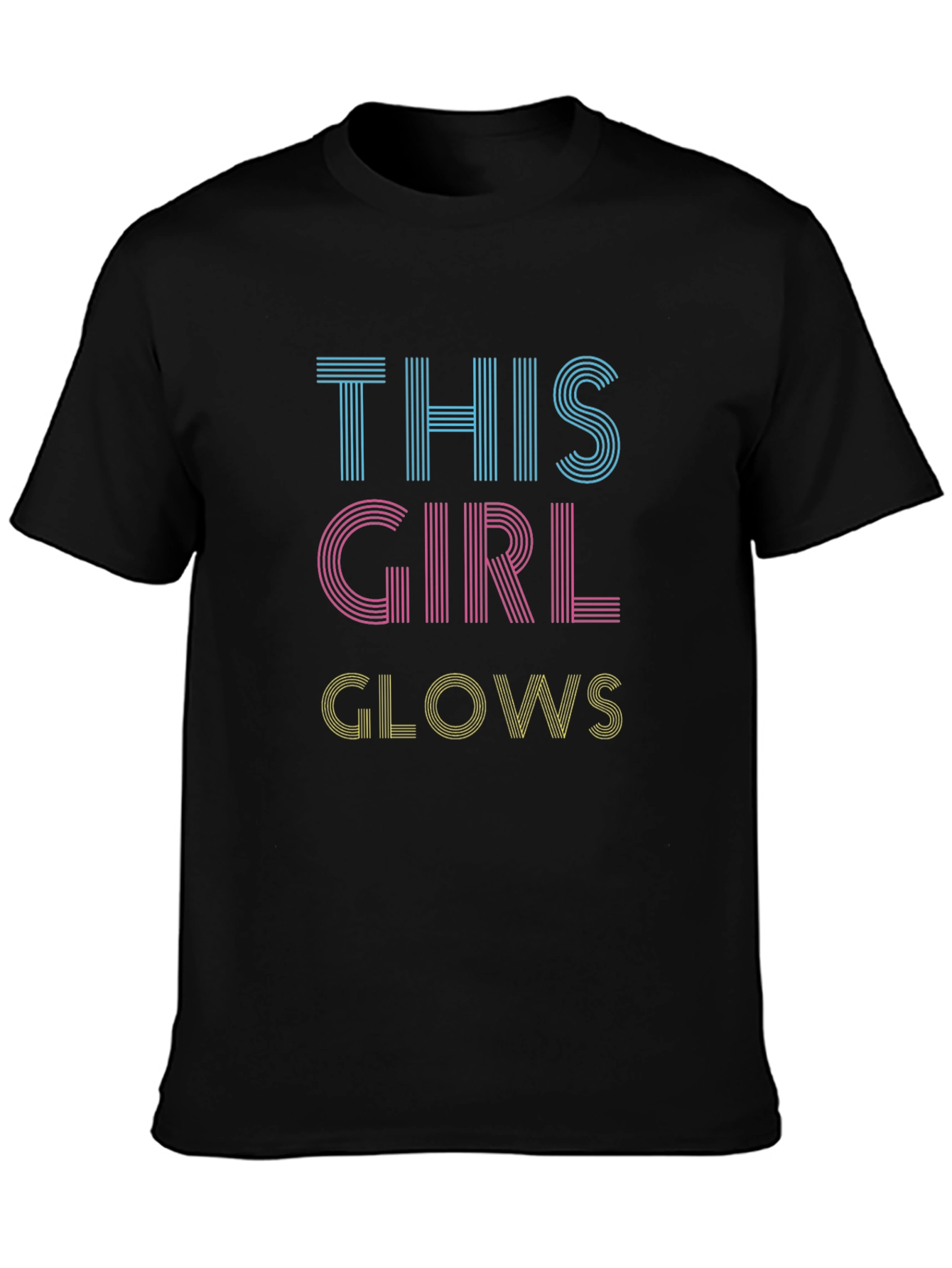 This Girl Glows Graphic Tee - Black