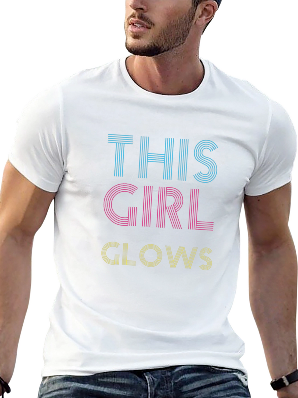 This Girl Glows Graphic Tee - Black