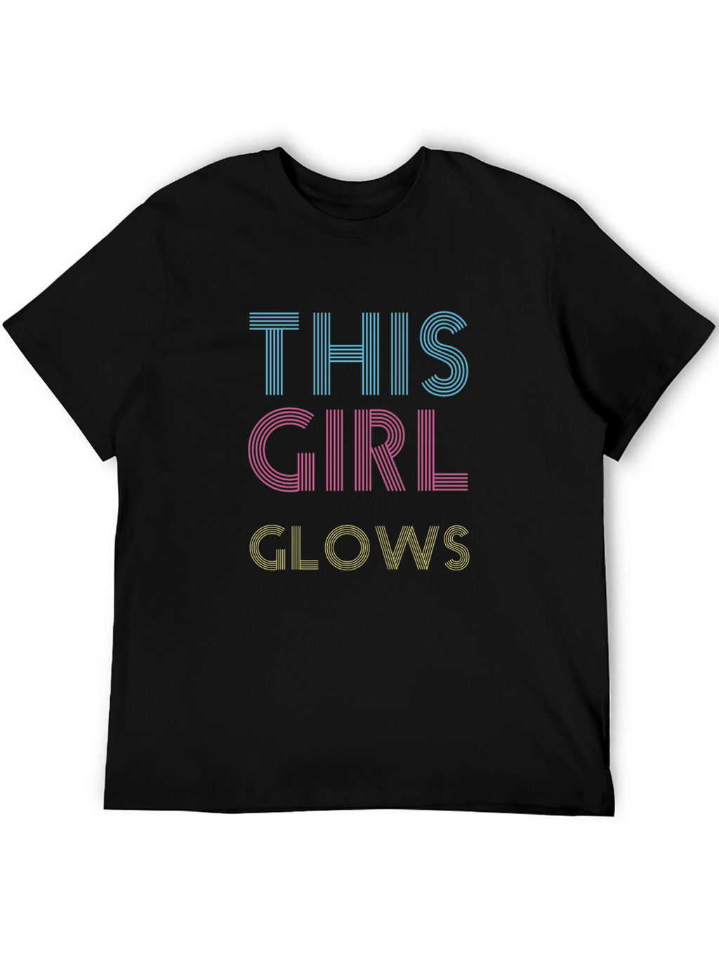 This Girl Glows Graphic Tee - Black