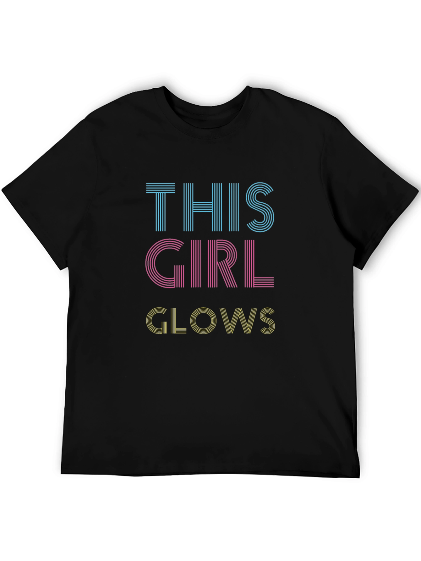This Girl Glows Graphic Tee - Black