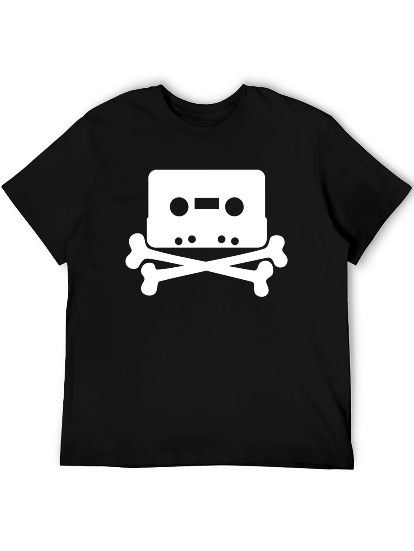 Cassette Tape Skull T-Shirt - Black Graphic Tee