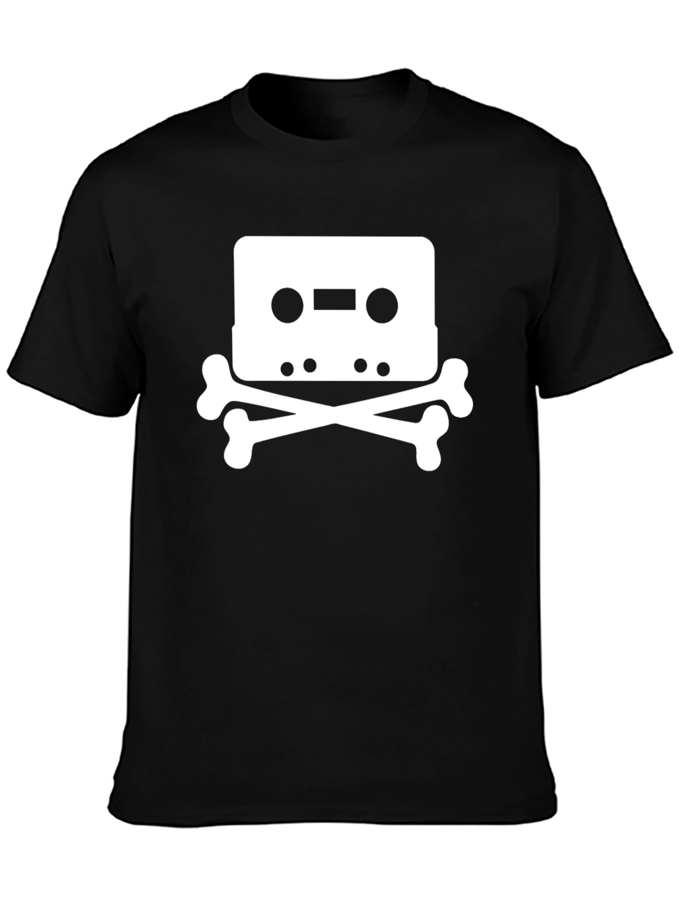 Cassette Tape Skull T-Shirt - Black Graphic Tee