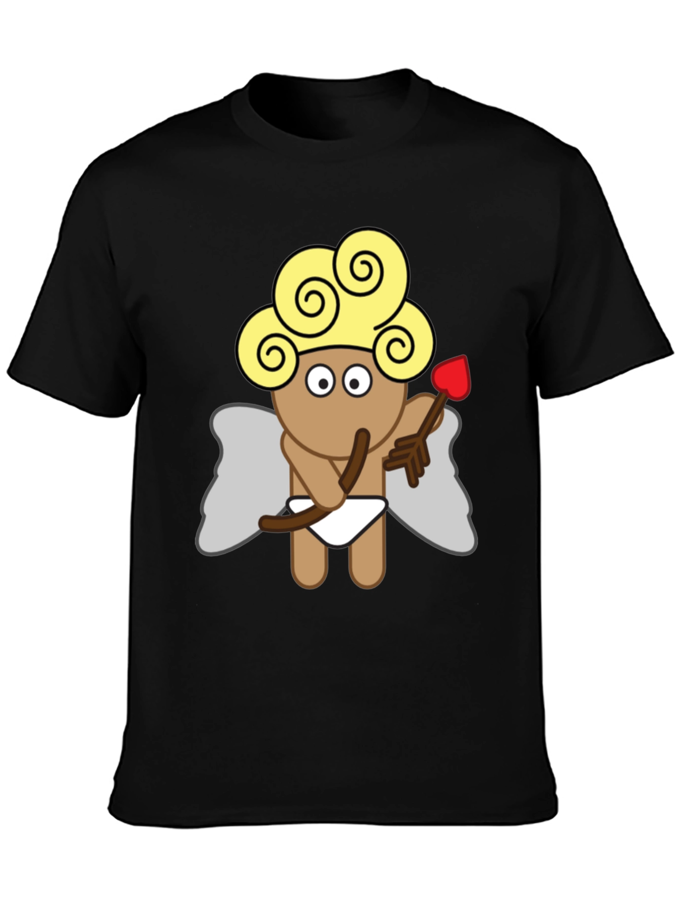 Cupid Graphic Tee - Black Cotton T-Shirt