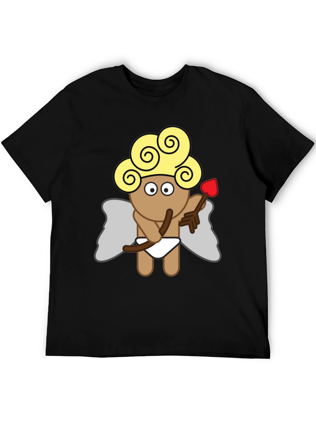 Cupid Graphic Tee - Black Cotton T-Shirt