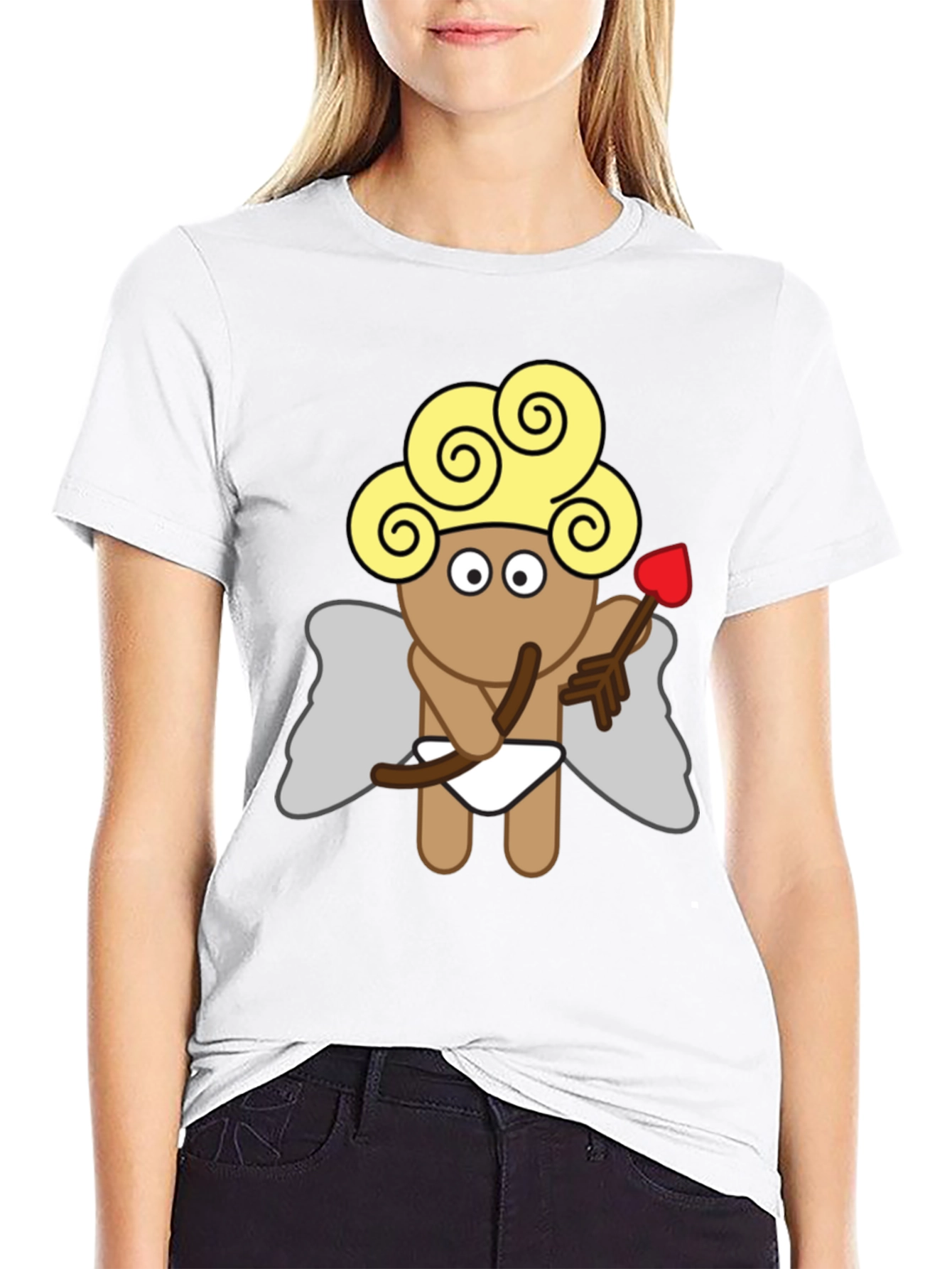 Cupid Graphic Tee - Black Cotton T-Shirt