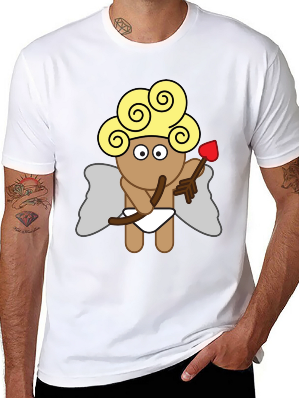 Cupid Graphic Tee - Black Cotton T-Shirt