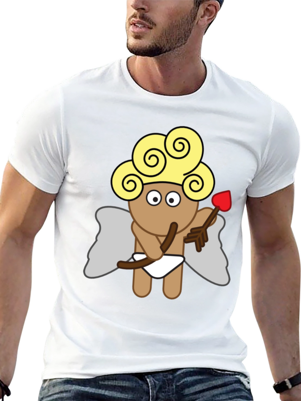 Cupid Graphic Tee - Black Cotton T-Shirt