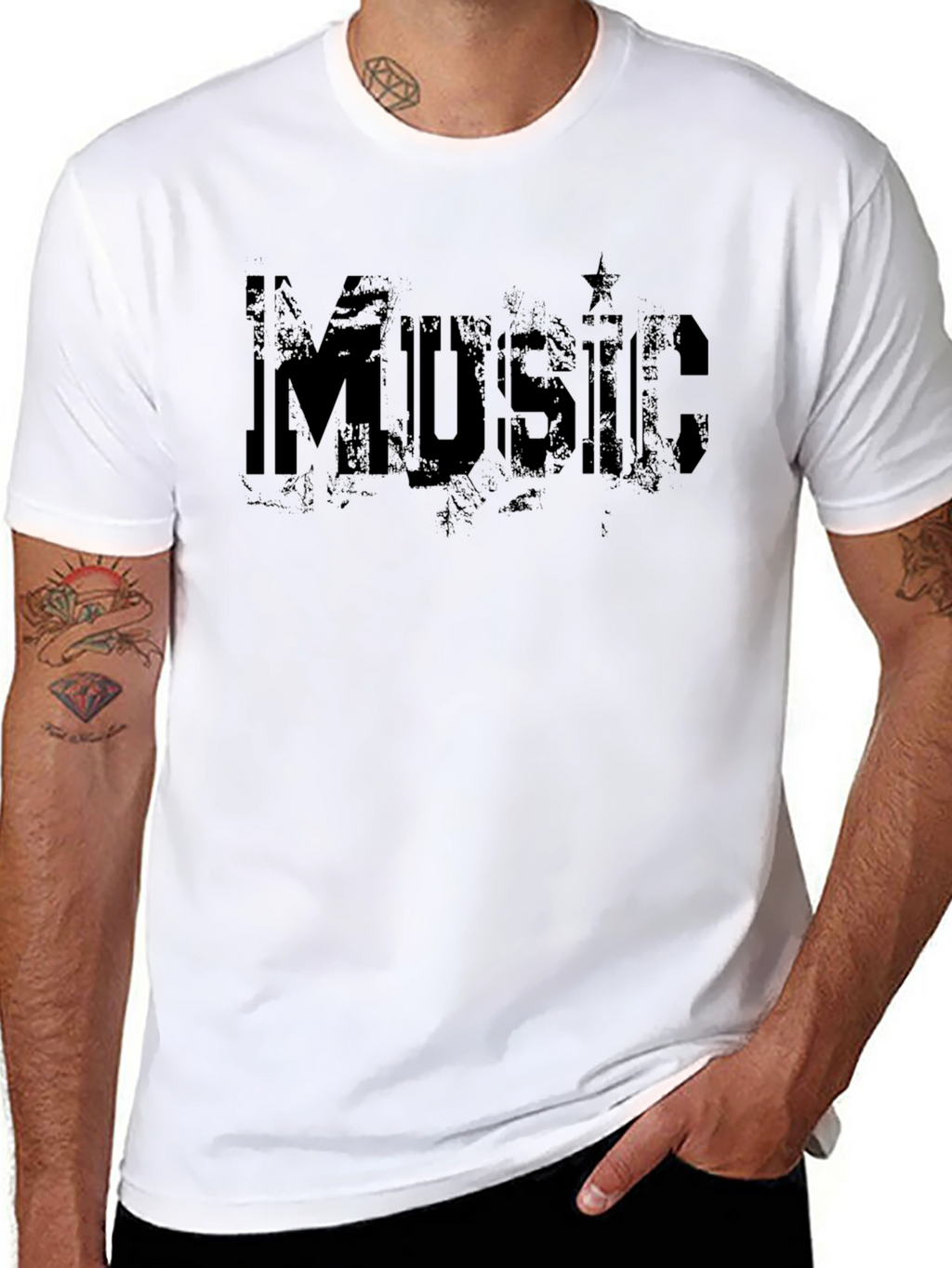 Grunge Music Graphic Tee - Black Cotton Comfort