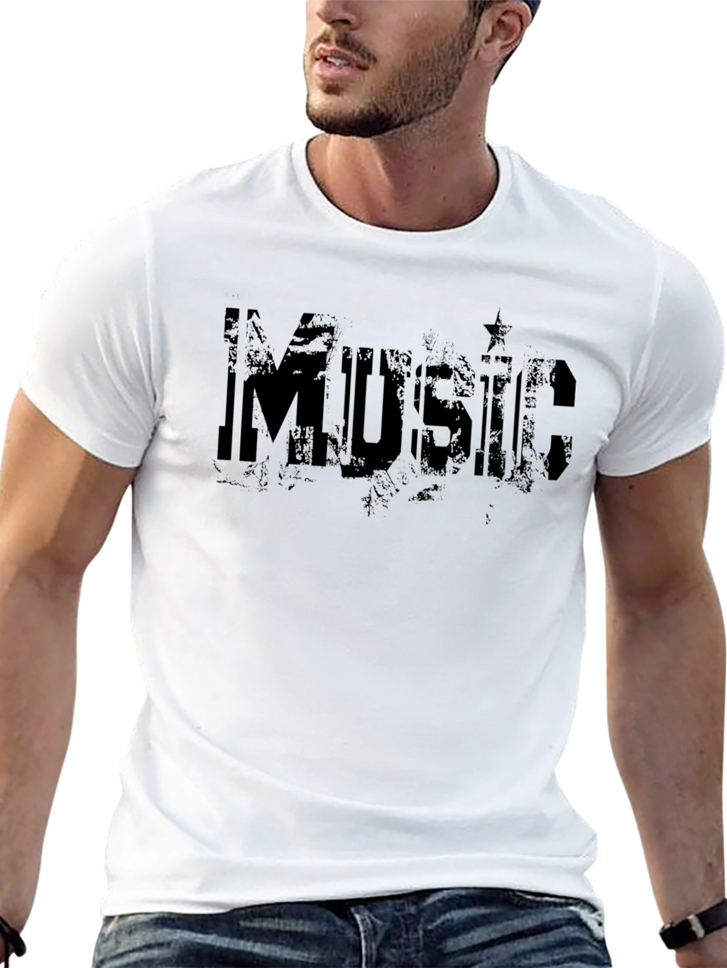 Grunge Music Graphic Tee - Black Cotton Comfort