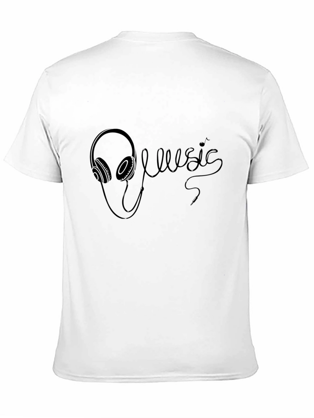 Music Headphones Black T-Shirt