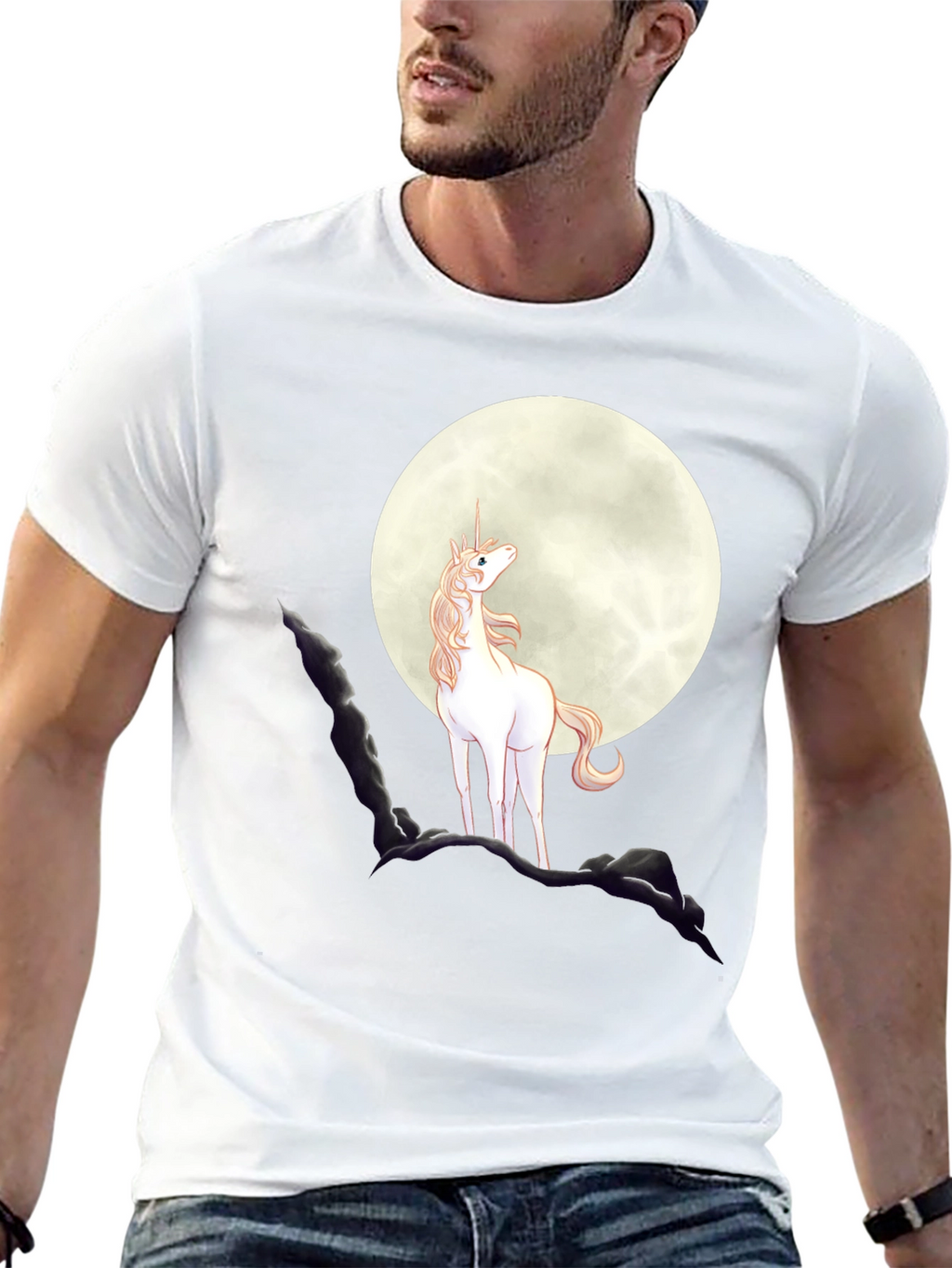 Unicorn Moon Graphic Tee - Black