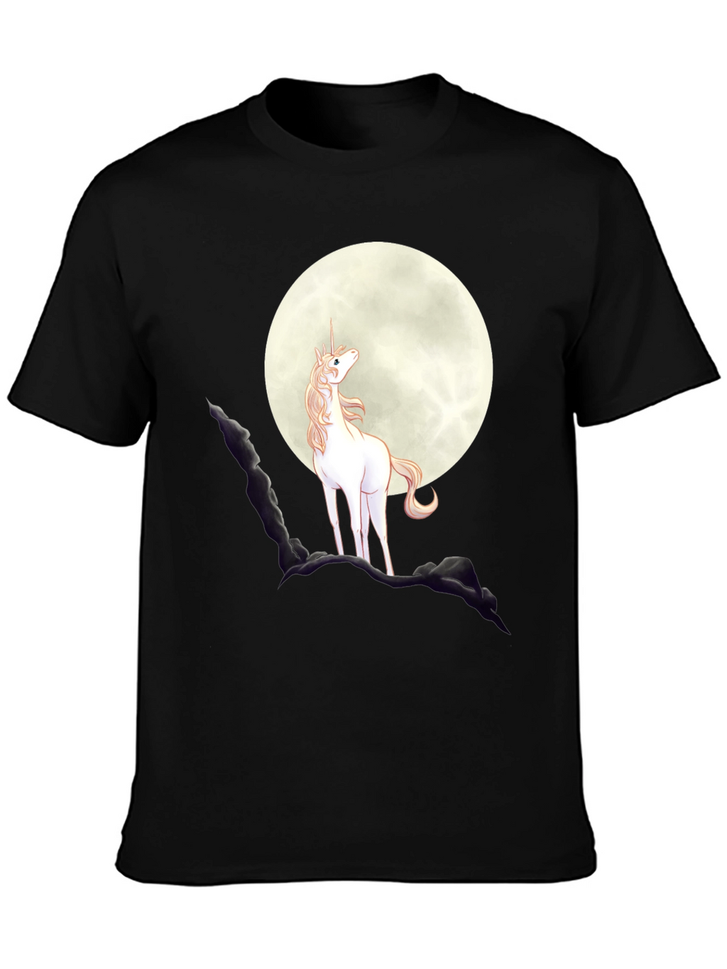Unicorn Moon Graphic Tee - Black