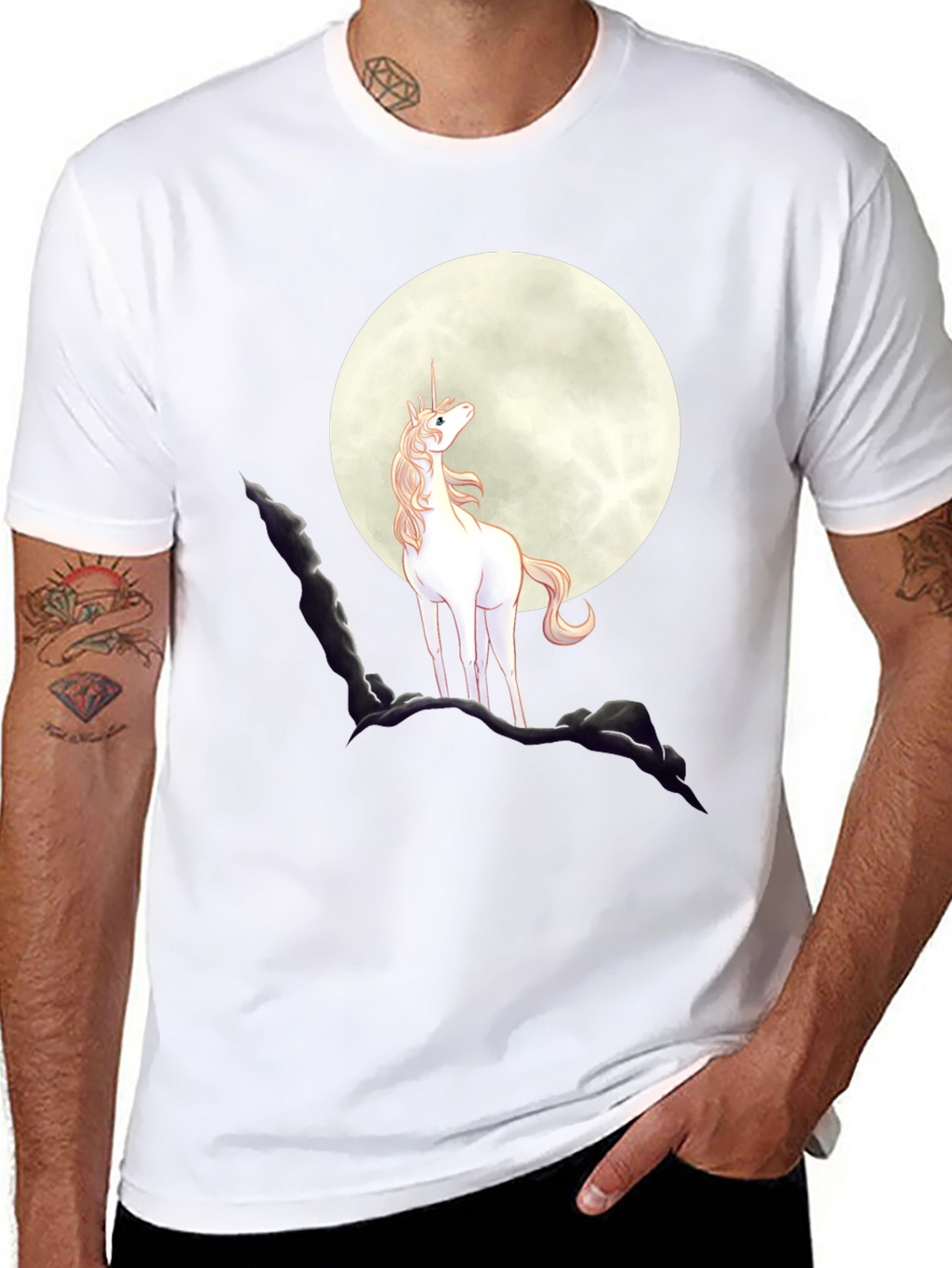 Unicorn Moon Graphic Tee - Black