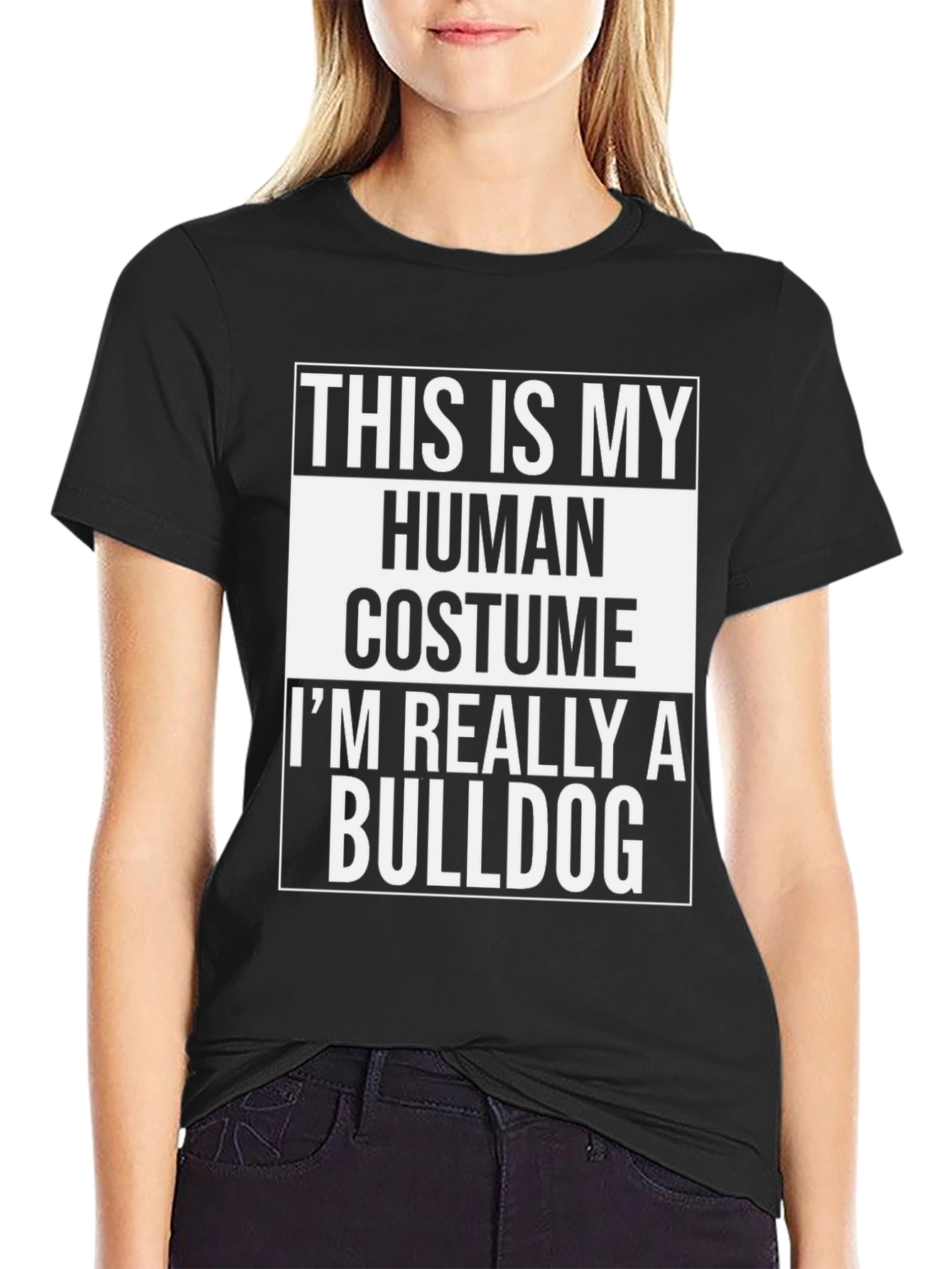 Human Costume Bulldog T-Shirt - Funny Dog Lover Tee