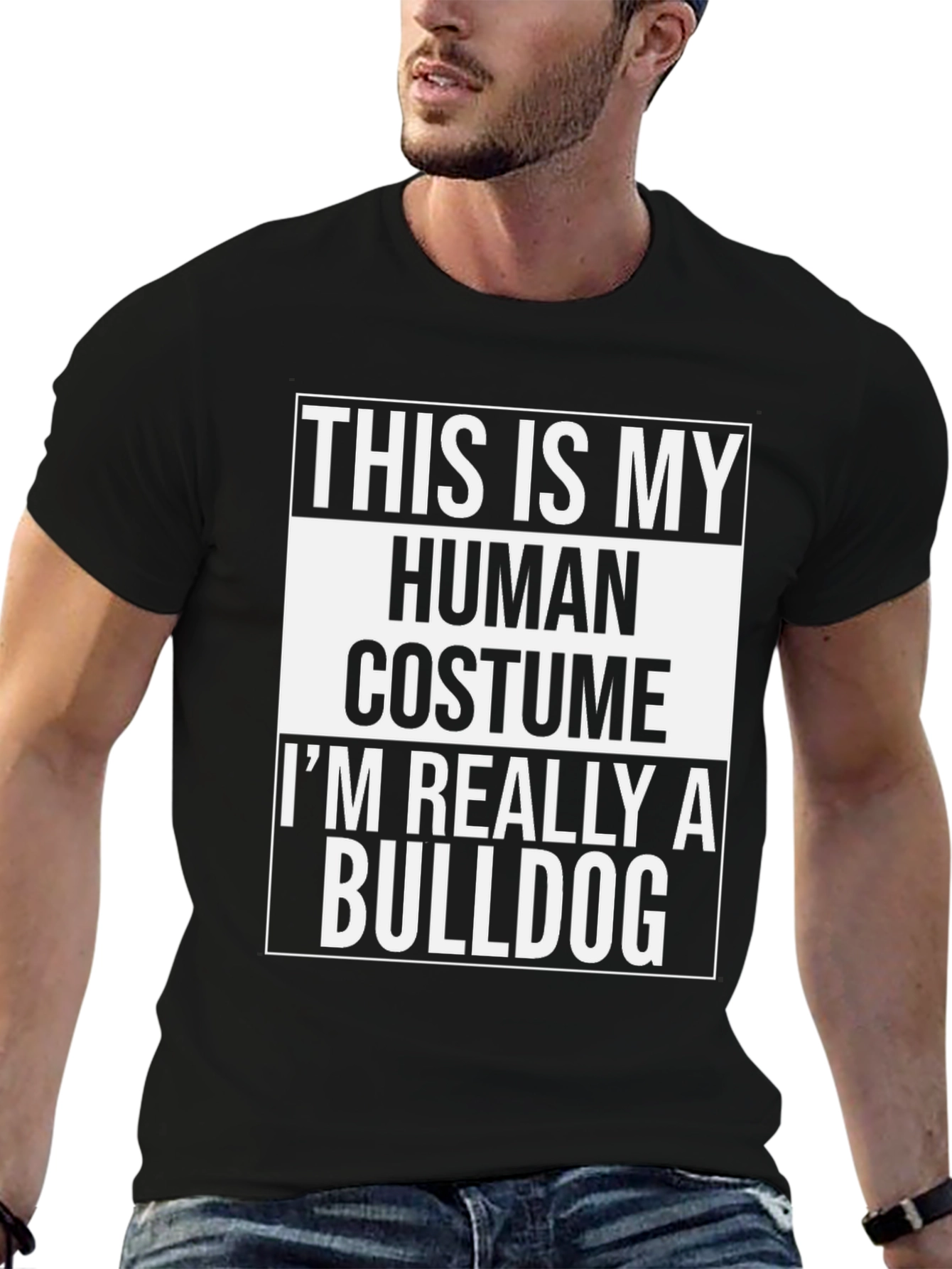 Human Costume Bulldog T-Shirt - Funny Dog Lover Tee