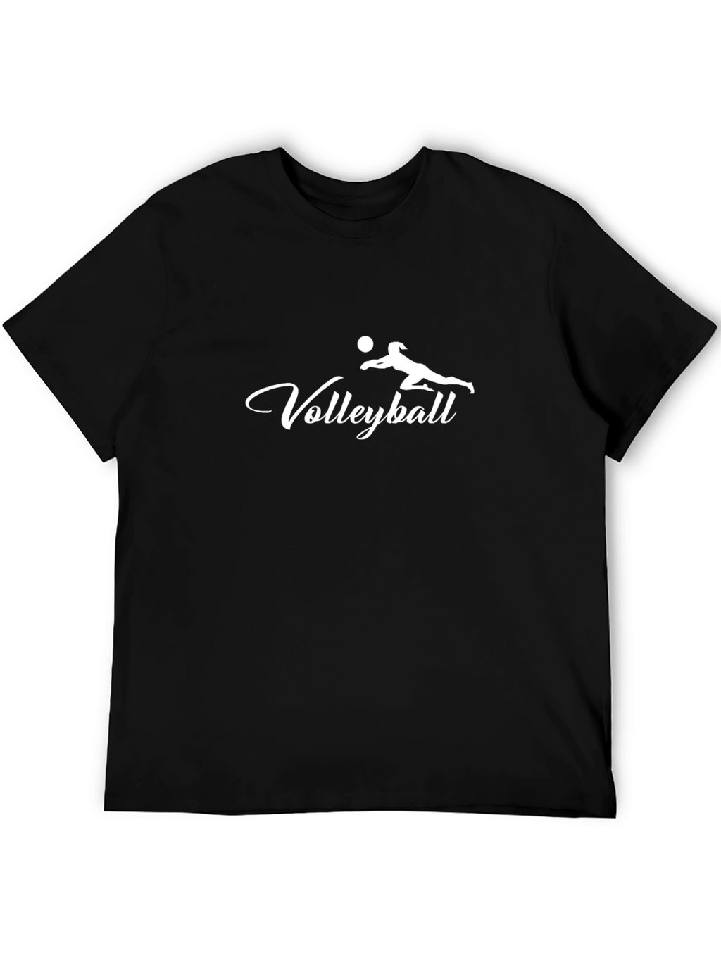 Volleyball Graphic Print Black T-Shirt