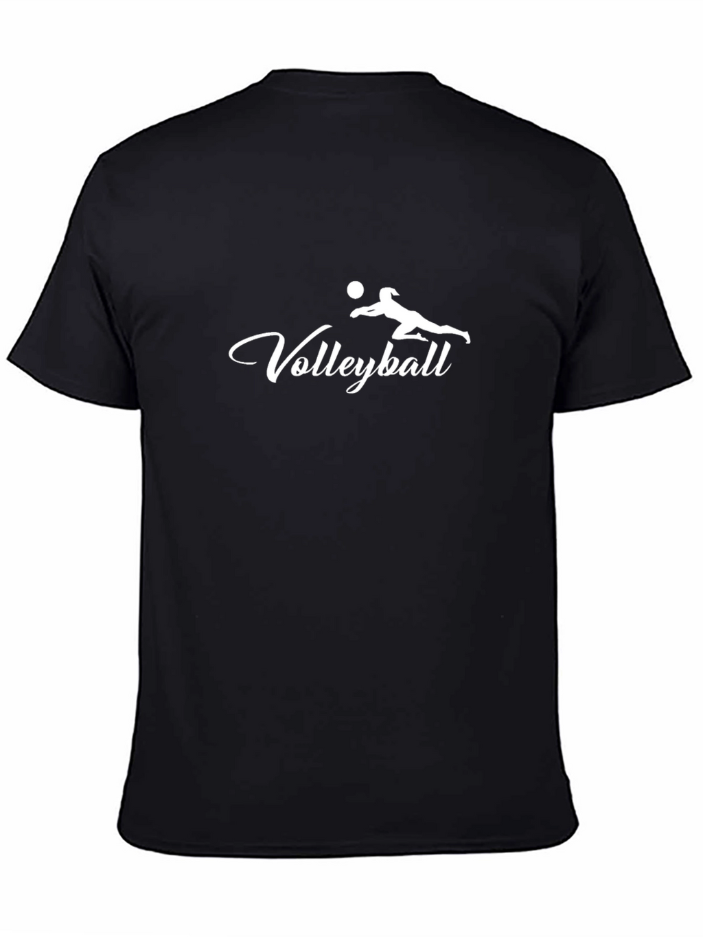 Volleyball Graphic Print Black T-Shirt
