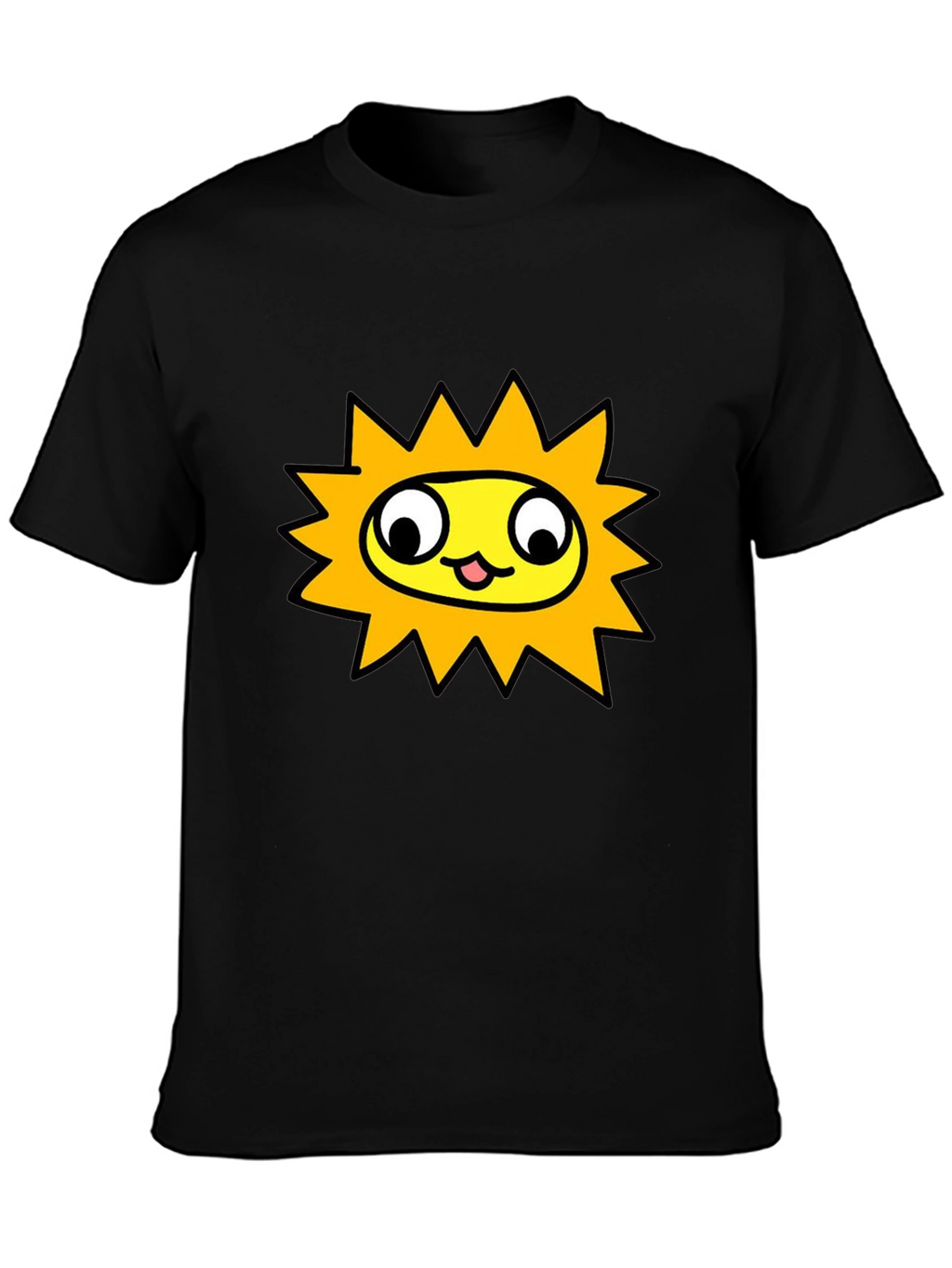 Sunny Character Graphic Tee - Black Crew Neck Shirt