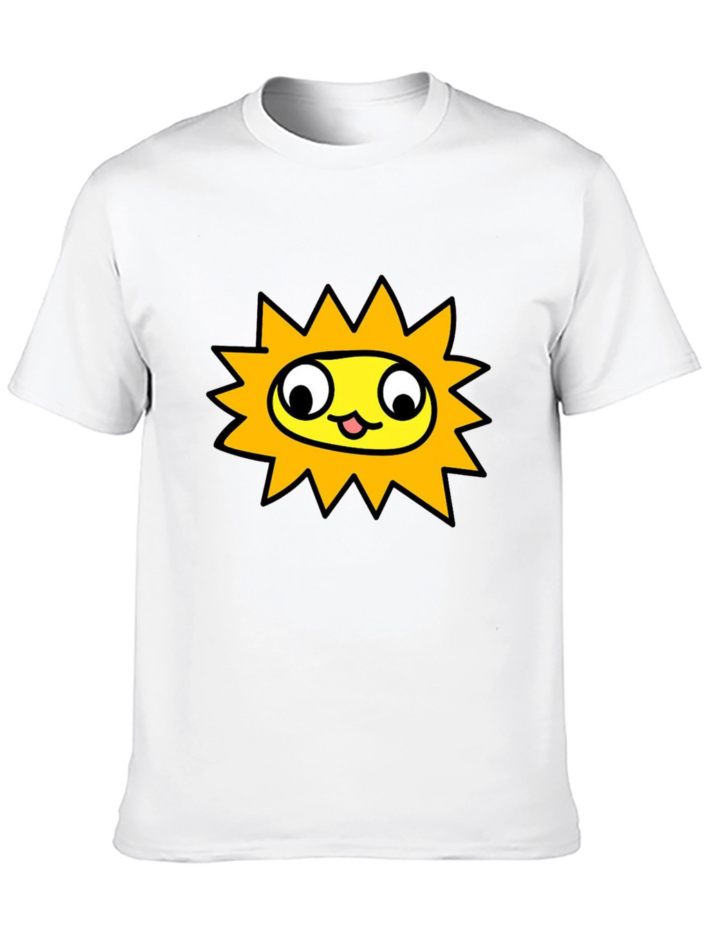 Sunny Character Graphic Tee - Black Crew Neck Shirt