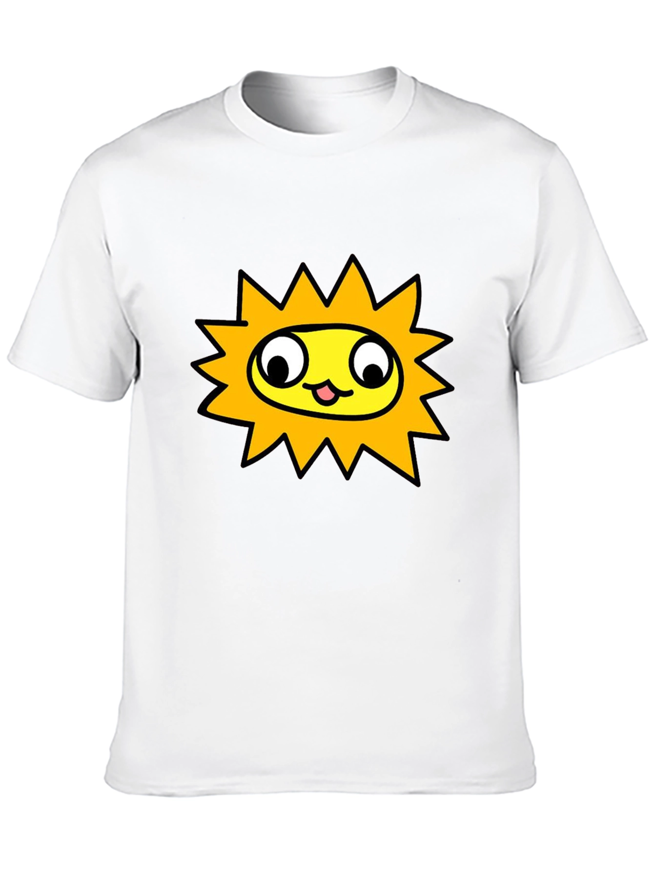 Sunny Character Graphic Tee - Black Crew Neck Shirt
