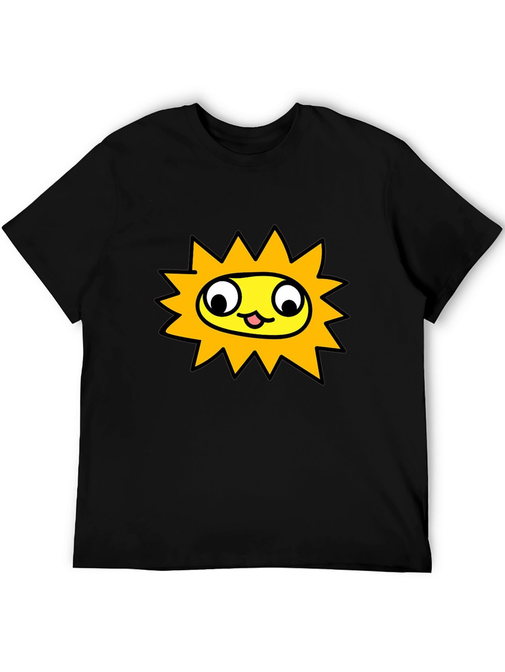 Sunny Character Graphic Tee - Black Crew Neck Shirt